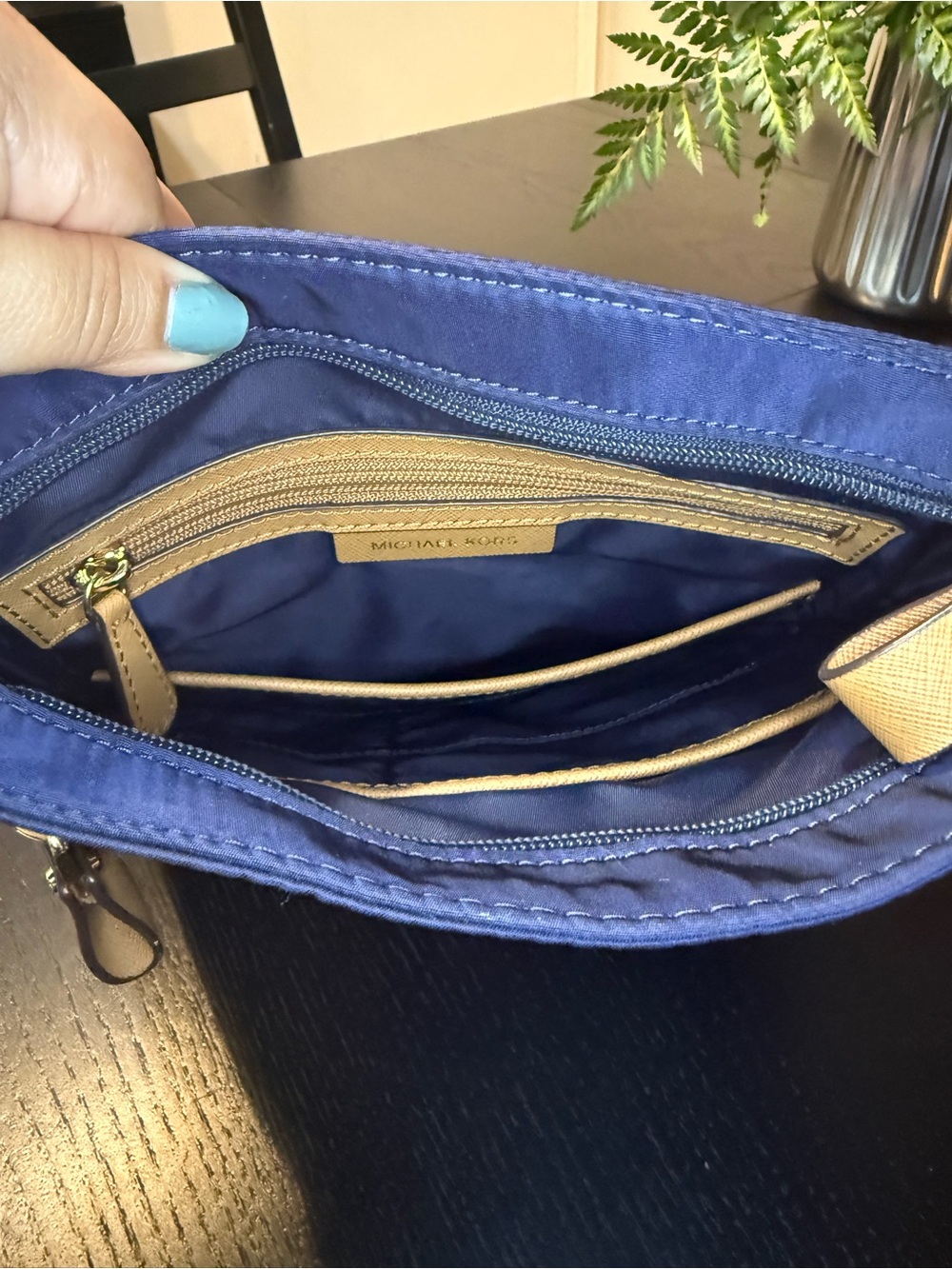 Michael Kors Navy/Tan Crossbody - Picture 5 of 9